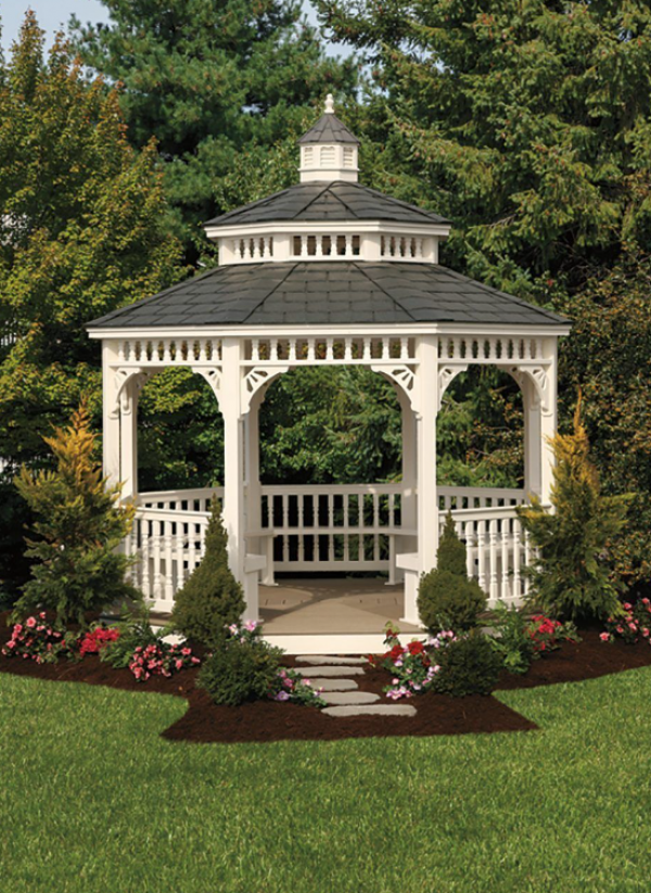 Gazebo dengan atap kerucut